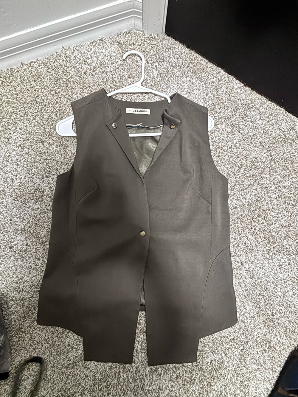 J Brand Dark  Sleeveless Tailored Long Vest